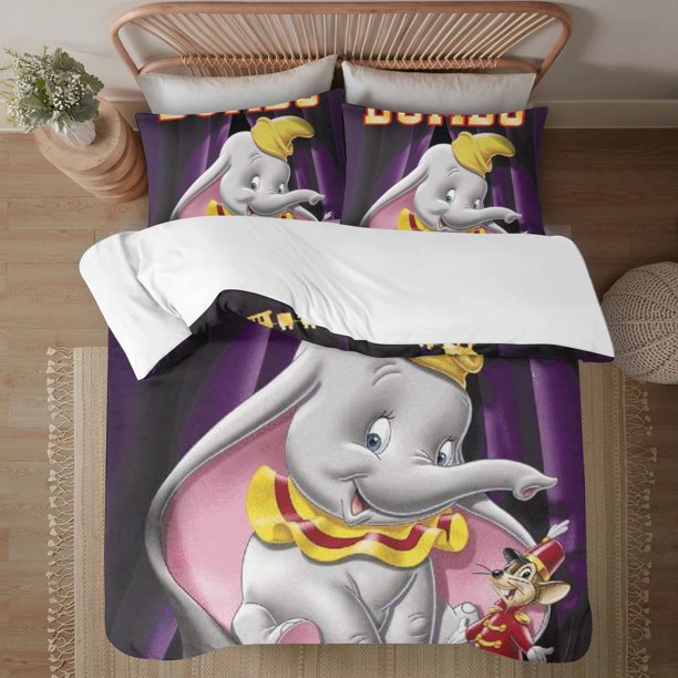 Dumbo 3-Piece Bedding Set For Kids Boys Girls Adult Cartoon Warm Cute Fashion Holiday Present Gift Bed Sheets