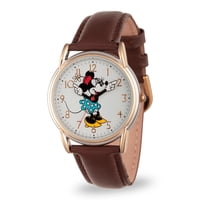 Reloj Disney Minnie Mouse Para Mujer Con Correa De Cuero Marrón