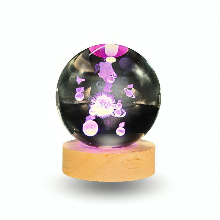 Genérico - Lampara Bola De Cristal Led Rgb Colores Astronauta