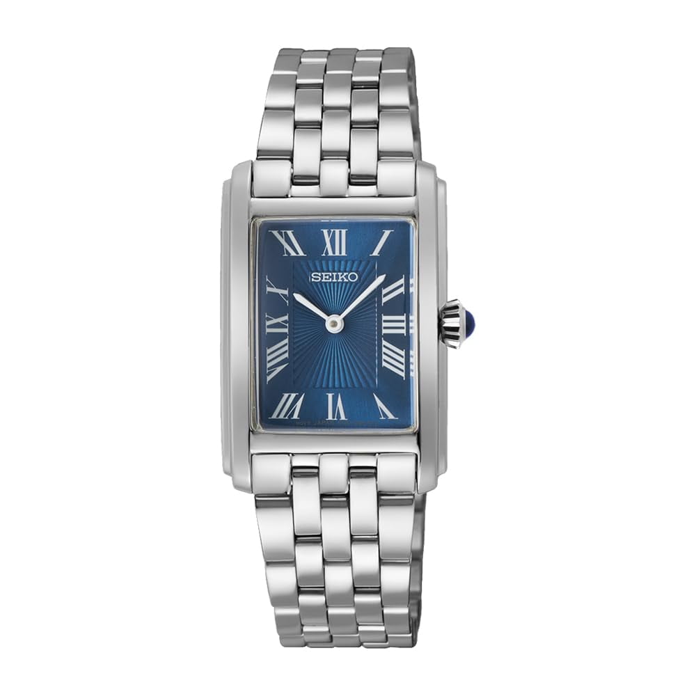 Reloj Seiko Swr085p1 Con Esfera Azul Y Acero Inoxidable, Resistencia Al Agua De 50 M