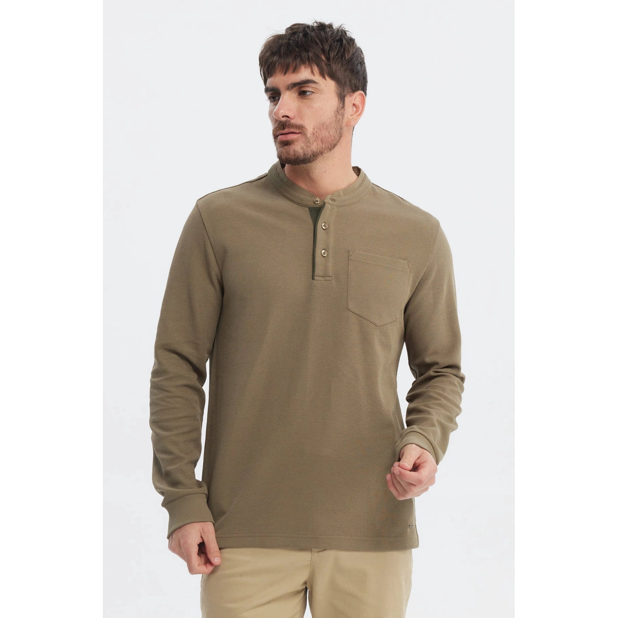 Fashionspark - Polera Hombre Slim Verde Oliva