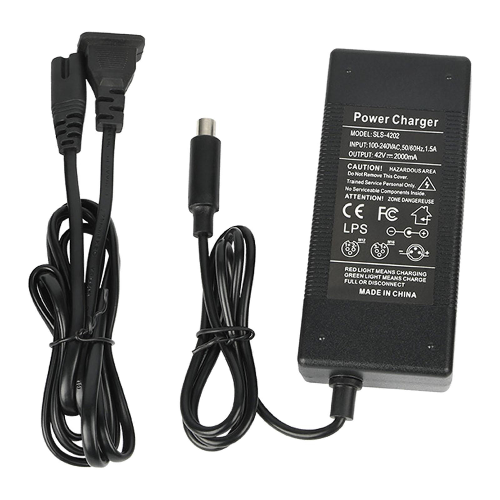 Ioensy - Cargador De Scooter Eléctrico 42V 2A Adaptador De Suministro Tipo Ee. Uu. Reemplaza