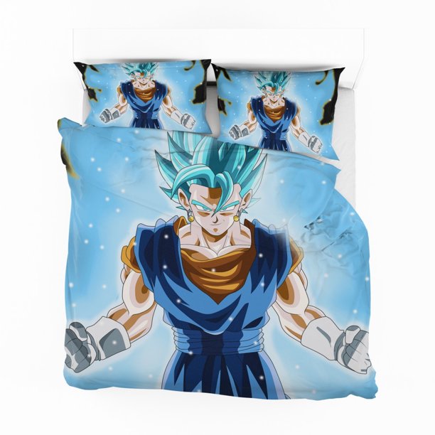 Super Saiyan Vegito Anime Boy Quilt Duvet Cover Set Bedspread 3-Piece Bedding Set