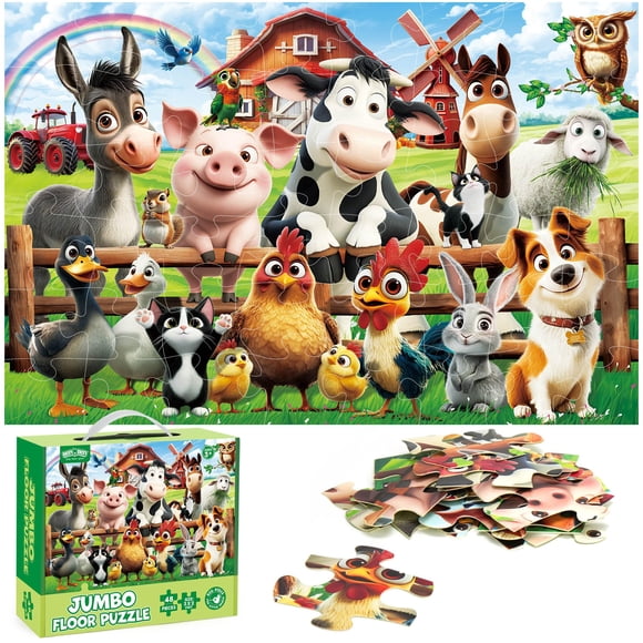 Puzles de suelo BenBen Farm Animals, 48 piezas, para niños de 4 a 6 años