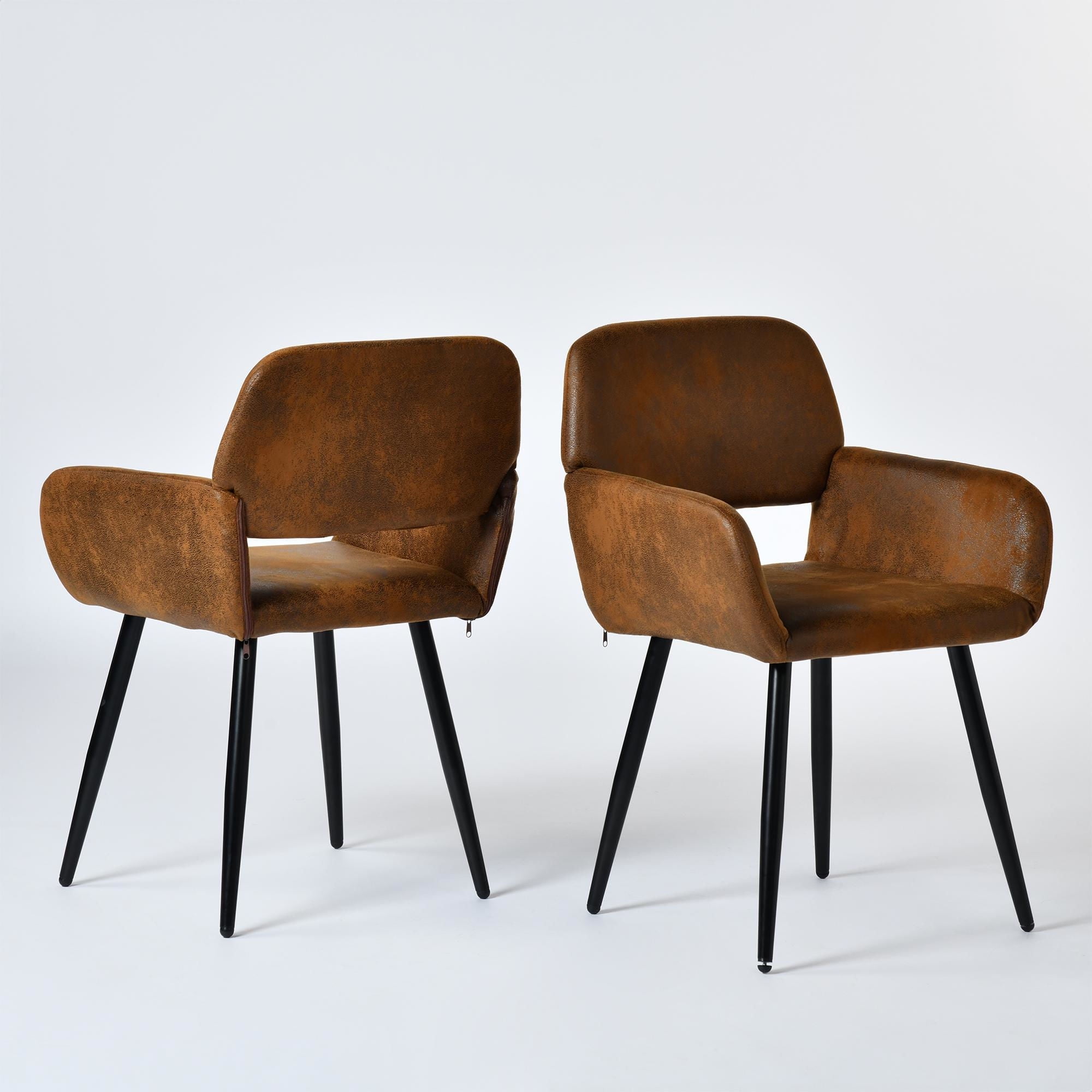 Haus - Set 2 Silla De Comedor Con Brazo Mayfairsued Café