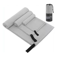 Partyglobos - Toalla Baño Viaje De Microfibra De Secado Rápido, 3 Pcs Gris