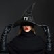 thumbnail image 2 of Sombrero de bruja Srnede Halloween negro para mujer y hombre, 2 of 5