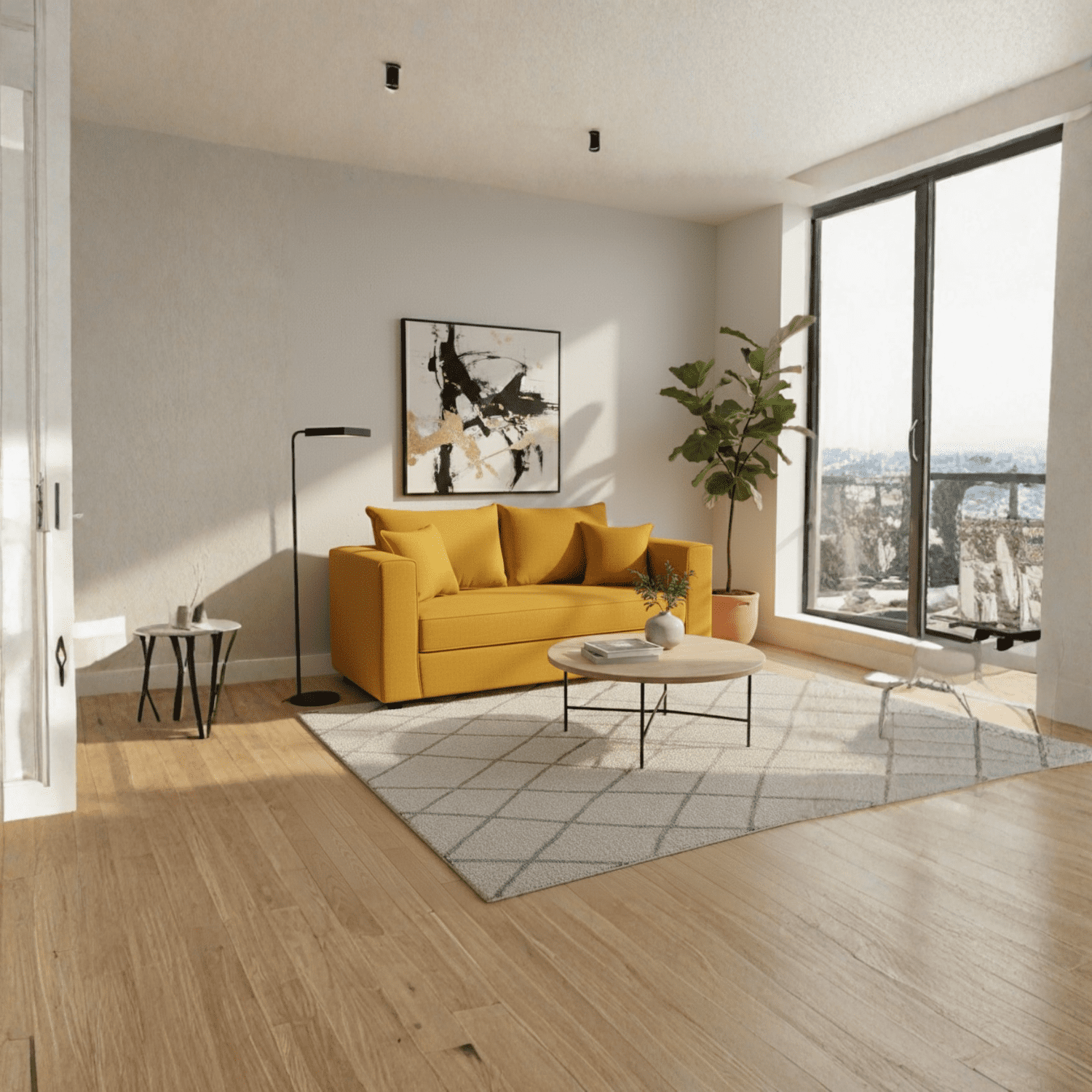 Construmuebles - Sofa 2 Cuerpos Aurelia Tela Oro