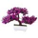 thumbnail image 4 of Árbol de bonsái artificial Decoración de plantas falsas Casa de árbol en maceta Planta de bonsái para la decoración para hogar interior Oficina Rojo púrpura, 4 of 5