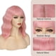 thumbnail image 3 of Peluca de onda suelta de 14 pulgadas Peluca de Bob de color rosa ondulado con pelucas de pelo rizado de aire sintéticas pelucas de fiesta de cosplay para mujeres (14 pulgadas, rosa sólida), 3 of 3
