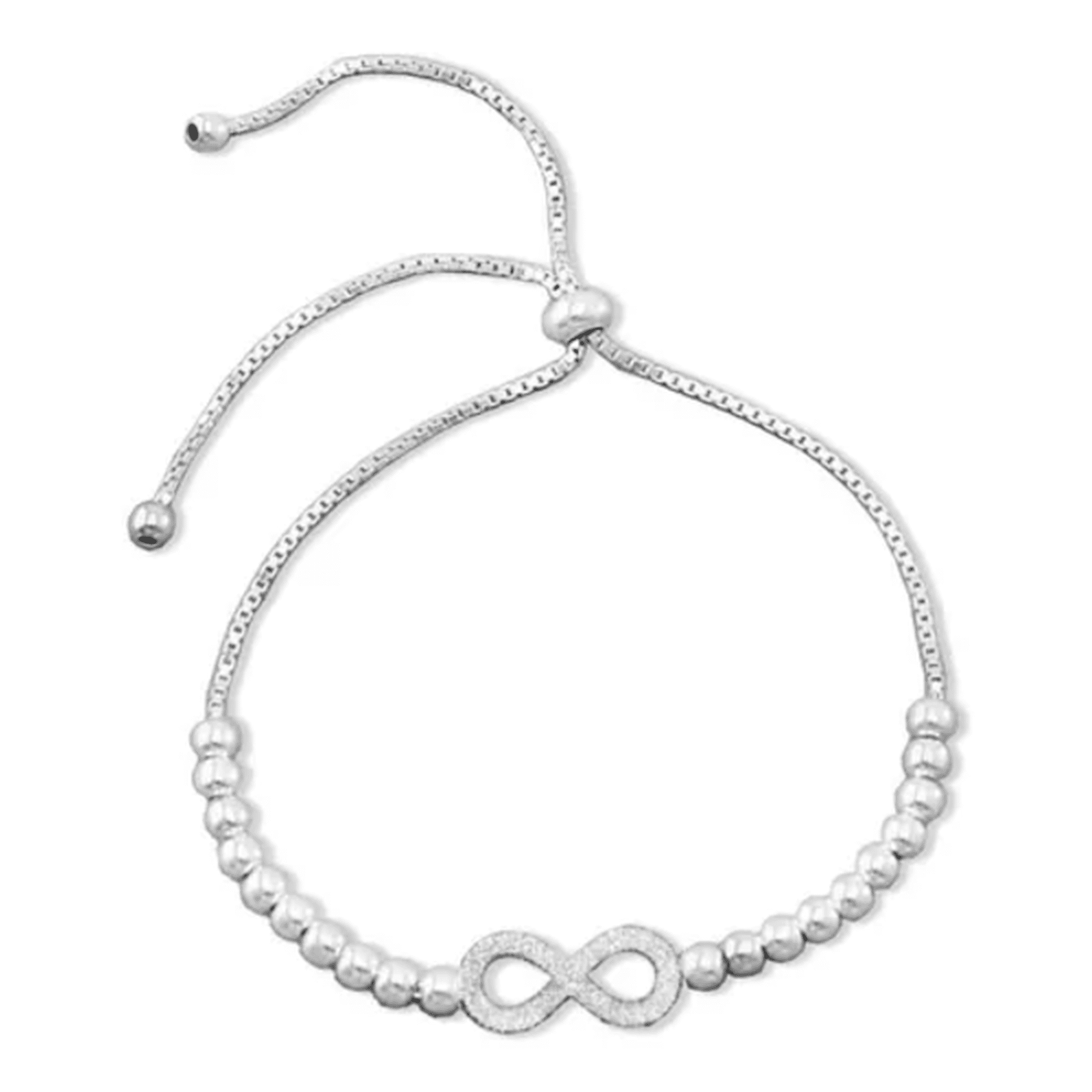 Genérico - Pulsera Ajustable Plata 925 Infinito
