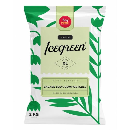 Hielo En Cubos Xl De Larga Duración Icegreen 2 kg Greenice