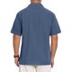 thumbnail image 3 of INSPIRE CHIC Camisa de Hombre con Cuello de Campamento, Bolsillo en el Pecho, Botones, Manga Corta, Algodón, Talla M, Azul Oscuro, 3 of 4