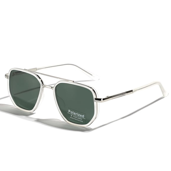 Gafas De Sol Polarizadas Tr90 Vintage Cuadradas Plateadas