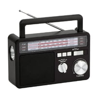 Tecnolab - Radio Portatil Panel Solar Led Usb Sw Am Fm Negro