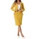 thumbnail image 1 of INSPIRE CHIC Conjunto de Traje de Falda de 2 Piezas para Mujer Blazer Peplum Falda Lápiz de Cintura Alta Conjunto de Trabajo Amarillo M, 1 of 6