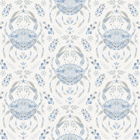 Papel tapiz NuWallpaper Blue Shellby autoadhesivo de 30.8 pies²