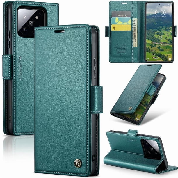 CaseMe tipo cartera Xiaomi 14 con cierre magnético, RFID, tarjetero, soporte, carga inalámbrica
