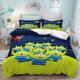 thumbnail image 1 of Alien Duvet Cover Cartoon 3-Piece Set Three-eyed Boy Children Cute Polyester Soft Breathable Comforter Animation Bedding, 1 of 5