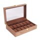 thumbnail image 4 of Caja De Reloj Organizador De Vitrina De Madera 12 Ranuras Grano De Madera De Nogal, 4 of 5