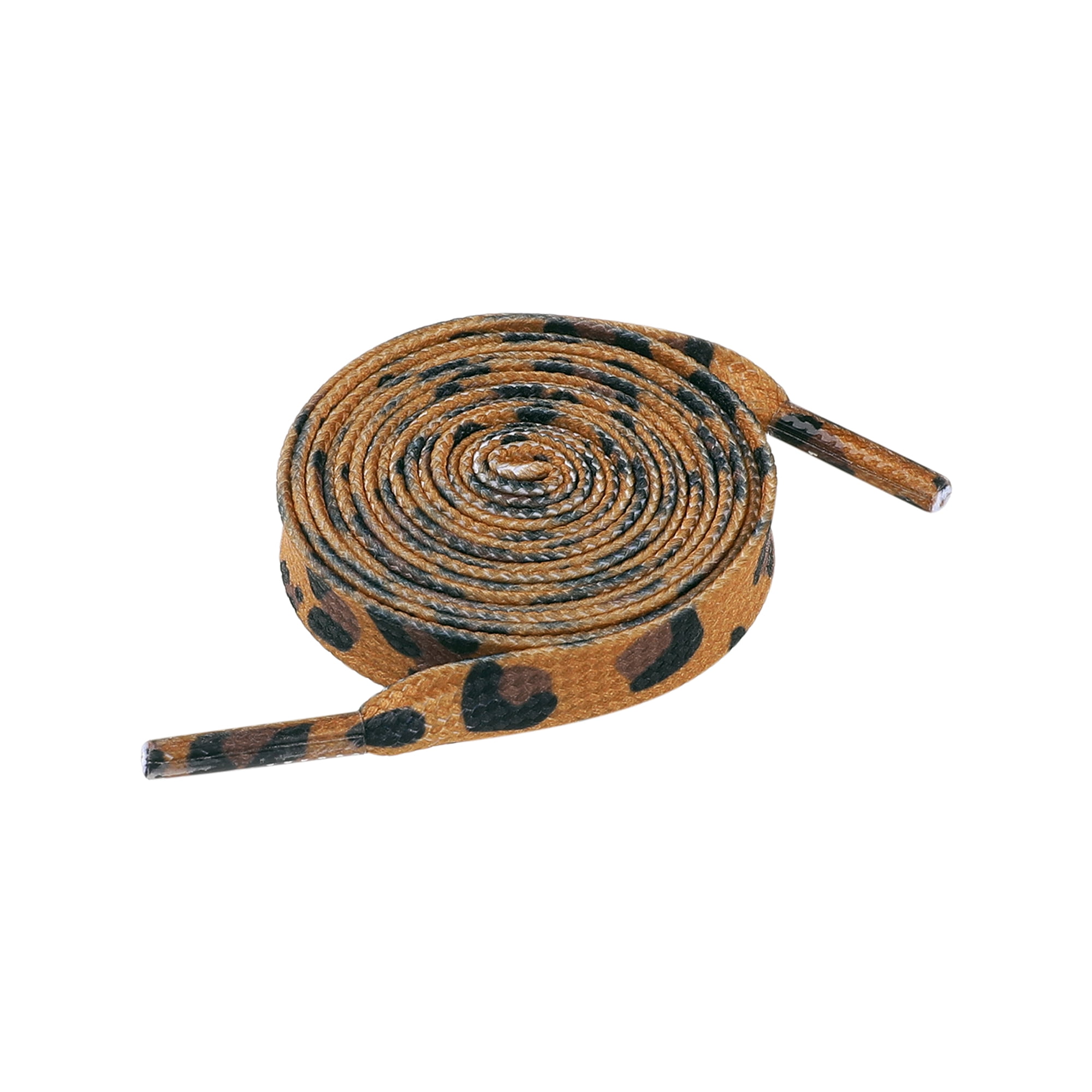 Inspire Chic Cordones Planos Con Estampado De Leopardo Para Zapatillas Deportivas 2 Pares Marrón Naranja 160cm/63.0
