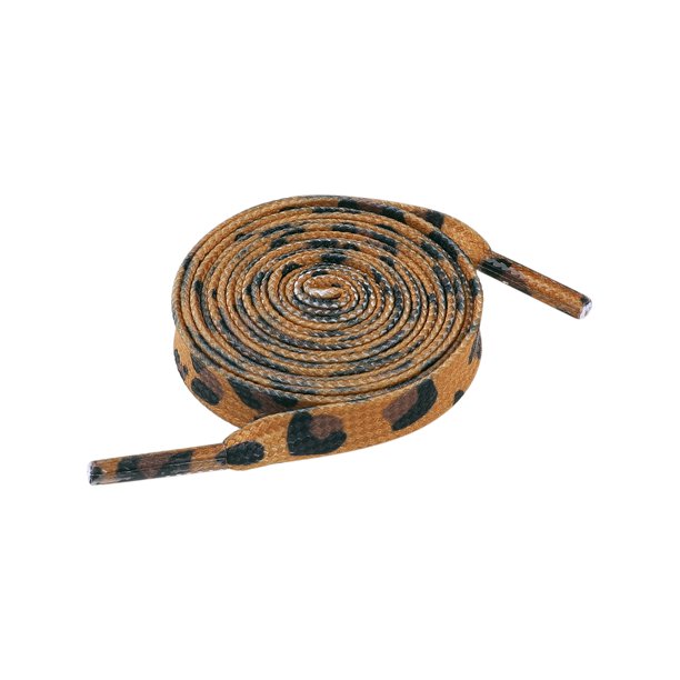 INSPIRE CHIC Cordones planos con estampado de leopardo para zapatillas deportivas 2 pares Marrón Naranja 160cm/63.0"