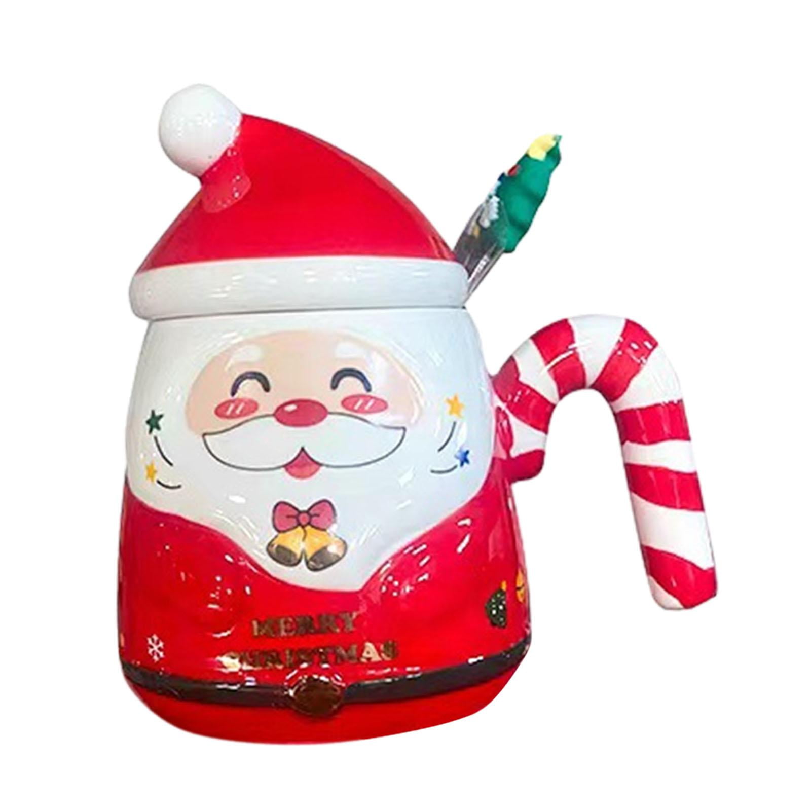 Magideal - Taza Navideña De Cerámica De Papá Noel, Linda Taza Navideña, Creativa Taza Para Beber Bebidas En 3d, Taza De Café Para Niños, Adultos, Amigos, Niños, Rojo