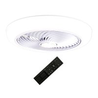 Magideal - Luces De Techo Con Ventiladores Candelabro Función De Sincronización Atenuación Ventilador De Techo Lámpara De Ventilador Para Estudio, Sala De Estar, Blanco
