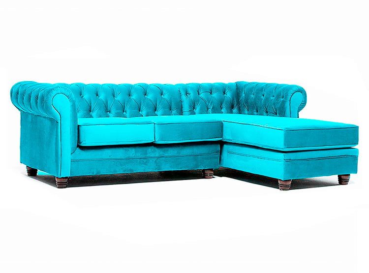 Barra Desing - Sofá Seccional Design Chesterfield Derecho 3 Cuerpos Felpa