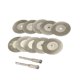thumbnail image 1 of Discos de corte de diamante de 10 piezas, broca para herramienta rotativa de 20 mm sin agujeros, 1 of 5
