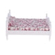 thumbnail image 4 of 1/12 Cama de madera en miniatura de los muebles del dormitorio de la casa de mu?ecas con el colchón floral, 4 of 5