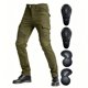 thumbnail image 1 of Pantalones VNFOX de moto verde militar con armadura CE nivel 2, 1 of 6