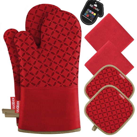 Juego de guantes y soportes para ollas KEGOUU de alta resistencia al calor
