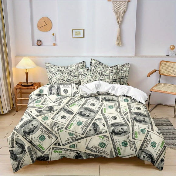 A Set -of Bed-spread Set $-Bedding Suit wi-th Pringt-ing Soft and C-omfortable Bedsp-read S-uitable for Bedroo-m Guest -Room