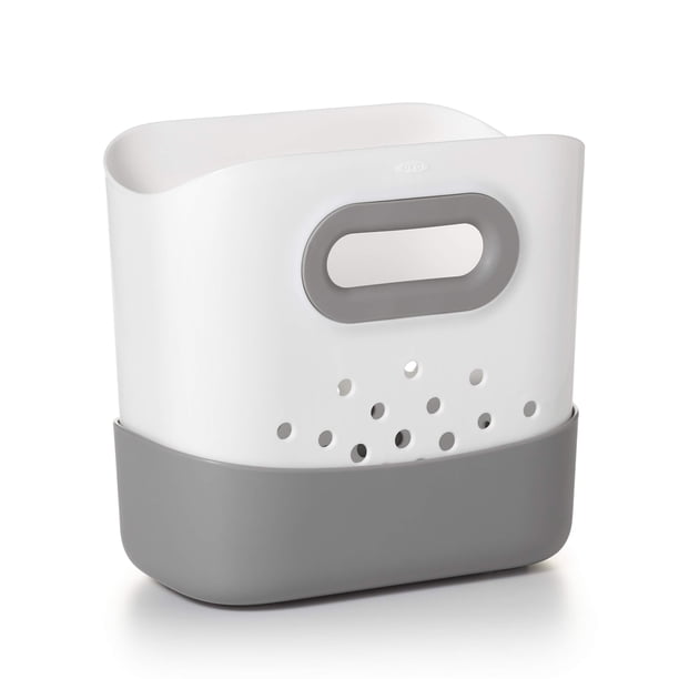 Almacenamiento de juguetes de baño OXO Tot Stand Up, gris, 7,1 L, plástico, apto para lavavajillas