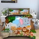 thumbnail image 1 of Cartoon Animal Duvet Cover Elephant Tiger Lion Rhinoceros Bedding Set Wildlife Quilt Cover Polyester Comforter Cover Bed Sheets, 1 of 5