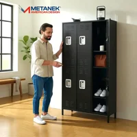 Recilock - Casillero Locker Metálico Black: 3 Cuerpos 6 Puertas - Sa-Sllf3X6