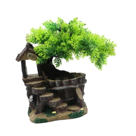 Magideal - Decoración De Plantas Para Acuario, Decoración De Pecera, Adorno De Paisaje Artificial Multifuncional Para Pecera, Para Caracoles Que Se Esconden En