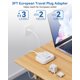 thumbnail image 3 of Adaptador de enchufe de viaje ideal para EE. UU. a Europa con 3 enchufes y 4 USB, 3 of 7
