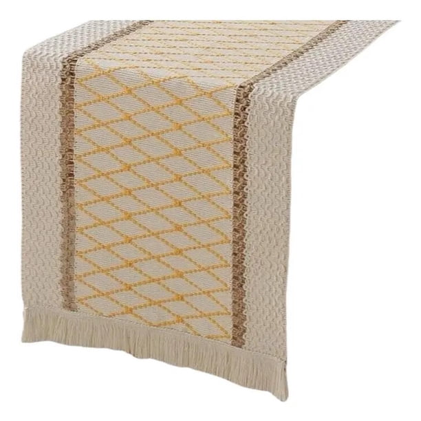 Mantel Camino De Mesa Rectangular Yute Malla 180x30cm amarillo