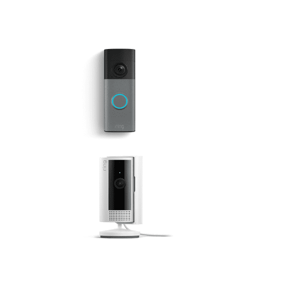 Timbre Ring gris con batería y cámara interior Blanca (2da gen)