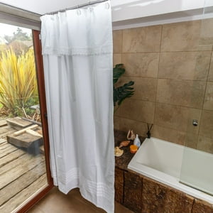 Cortina De Baño Blanca Clásica 180X180 Casa Cecilia