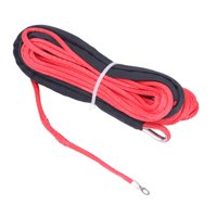 Magideal - Cuerda De Cabrestante Sintética De 15 M, Fibra Sintética, Línea De Cadena De Cuerda De Remolque De Vehículos Pesados, Cable De Cabrestante De Remolque Rojo