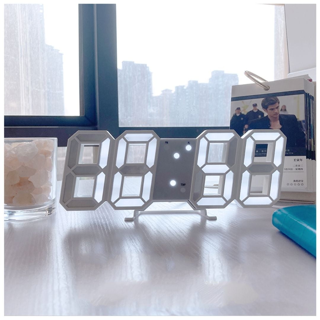 Oem - Reloj Despertador De Mesa 3d Blanco