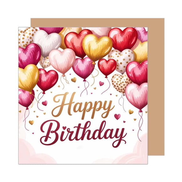 Edición de tarjetas de felicitación Seidel Premium Square Happy Birthday