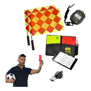Linea Sport - Pack Arbitro Banderines Tarjetas Rojas Amarillas Silbato