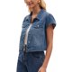 thumbnail image 4 of INSPIRE CHIC Chaqueta de Mezclilla para Mujer con Mangas Cortas, Botones y Bolsillos, Chaquetas Clásicas de Jean 2XL Azul, 4 of 6