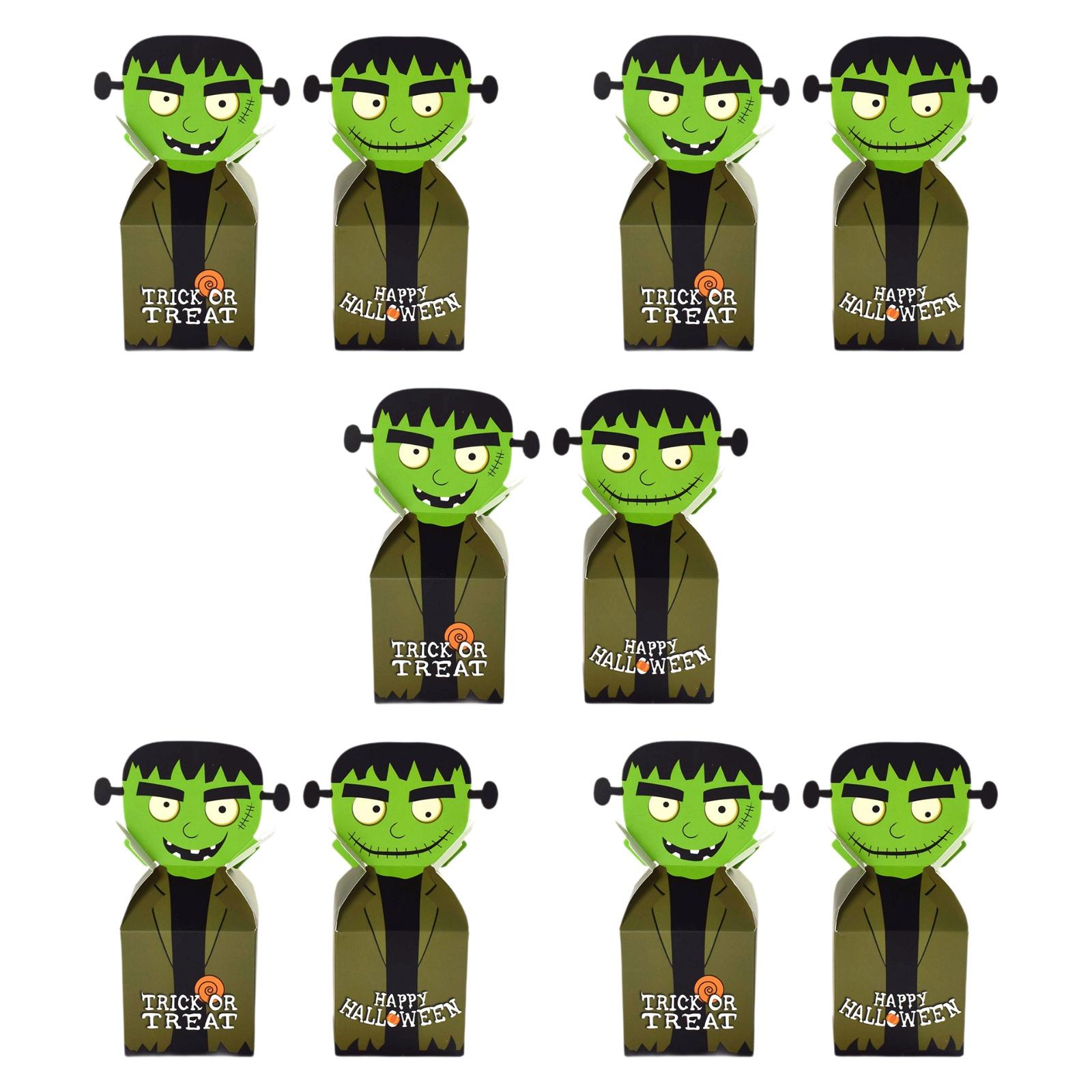 Bothyi - 10 Cajas De Dulces De Halloween, Cajas De Embalaje De Regalo, Cajas De Cartón Pequeñas Para Golosinas, Gigantes Verdes