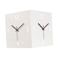 Magideal - Reloj De Pared De Esquina De Doble Cara, Reloj De Esquina De Metal, Arte De La Pared Decoración, Diseño Creativo, Reloj Decorativo Cuadrado Silencioso