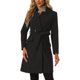 thumbnail image 1 of INSPIRE CHIC Abrigo Vintage con Cinturón para Mujeres, Cuello Alto, Abrigos de Invierno, Talla M, Negro, 1 of 6